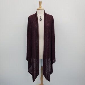 Jeans By Buffalo Womens Purple Open Front Lightweight Knit Cardigan Size XL
